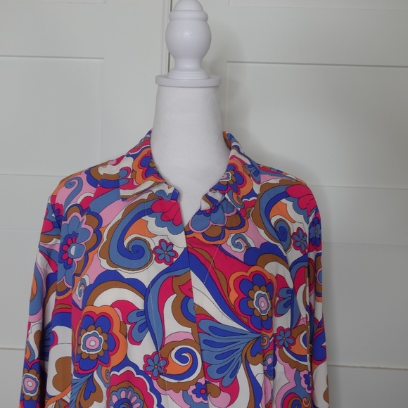 Intempo Women's midi wrap multicolor dress resort wear plus size 2X NWT - Picture 2 of 11